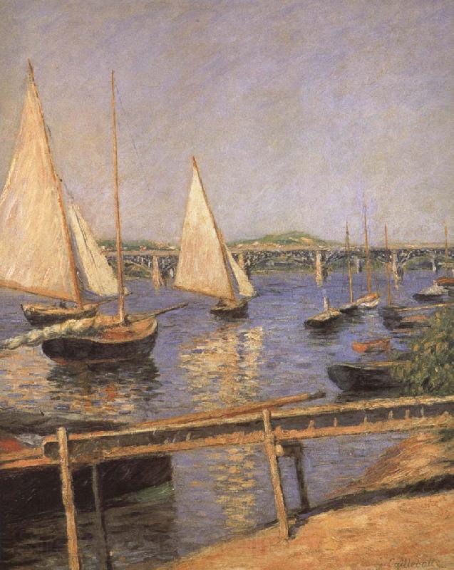 Gustave Caillebotte Sailing Boats at Argenteuil France oil painting art